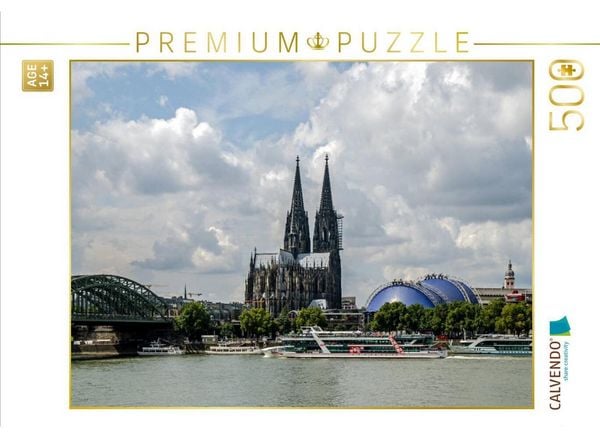 CALVENDO Puzzle Hohenzollernbrücke, Dom und Musical Dome | 500 Teile Lege-Größe 48 × 36 cm Foto-Puzzle für Erwachsene
