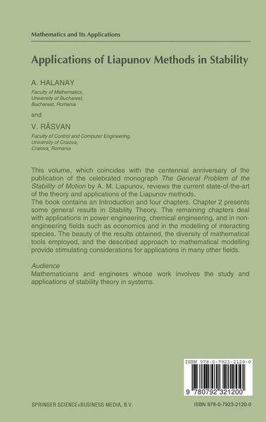Produktbild: Applications of Liapunov Methods in Stability