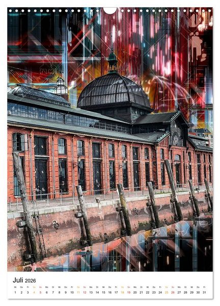 Produktbild: Hamburg bunte Stadt (Wandkalender 2026 DIN A3 hoch), CALVENDO Monatskalender