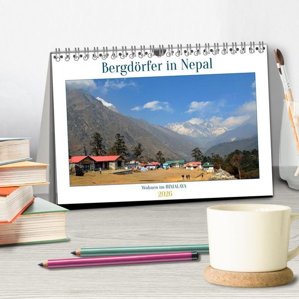 Produktbild: Wohnen im HIMALAYA (Tischkalender 2026 DIN A5 quer), CALVENDO Monatskalender