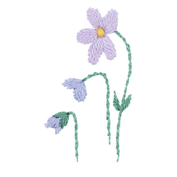 Produktbild: Stick & Stitch Packung, Blumen, bunt, 21 Stk., inkl. wasserl&ouml;slicher, bedruckter Stickvorlage, Stickgarn, Sticknadel und Anleitung