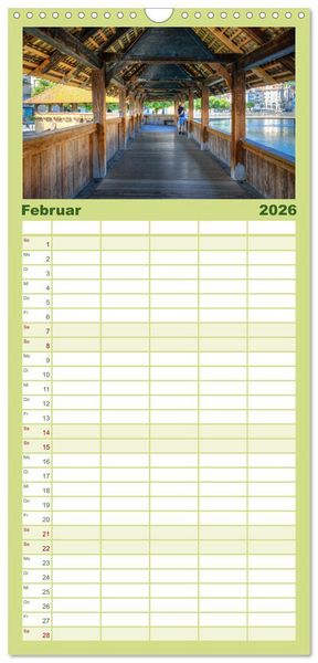 Produktbild: Familienplaner 2026 - Luzern an der Reuss mit 5 Spalten (Wandkalender, 21 x 45 cm) CALVENDO