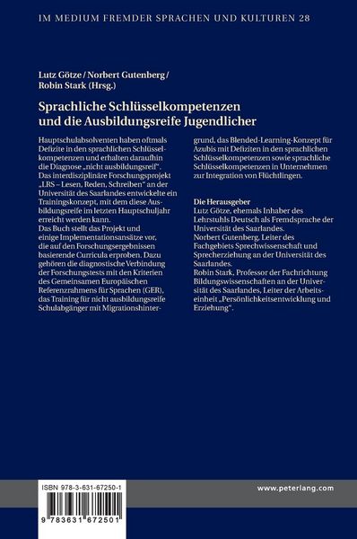 Produktbild: Sprachliche Schl&uuml;sselkompetenzen und die Ausbildungsreife Jugendlicher