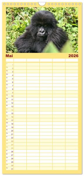 Produktbild: Familienplaner 2026 - Wildes Kinderzimmer - Tierkinder in Afrika mit 5 Spalten (Wandkalender, 21 x 45 cm) CALVENDO