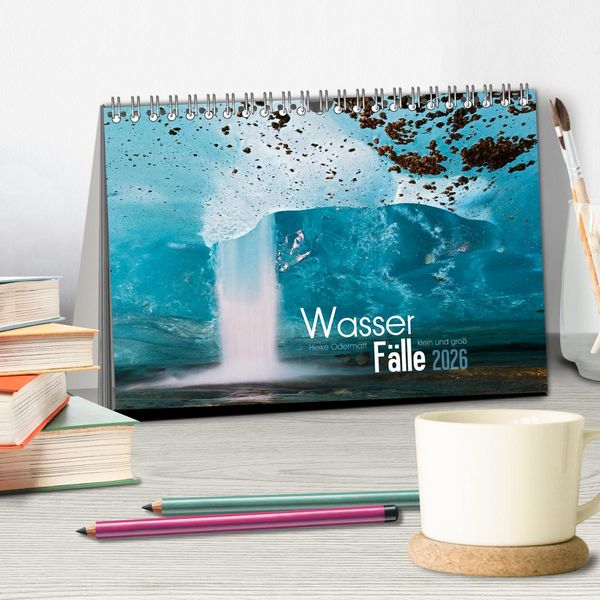 Produktbild: Wasserf&auml;lle klein und gro&szlig; (Tischkalender 2026 DIN A5 quer), CALVENDO Monatskalender