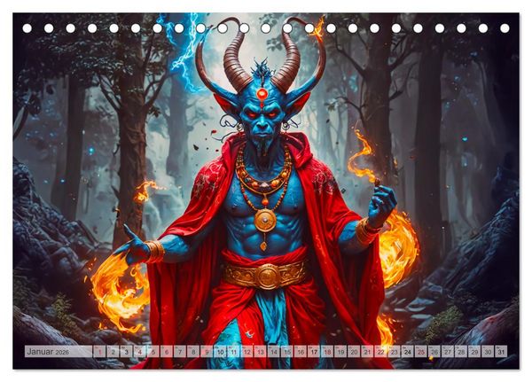 Produktbild: Afrikanische Mythologie - G&ouml;tter, Helden und Monster (Tischkalender 2026 DIN A5 quer), CALVENDO Monatskalender