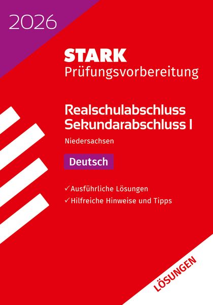 Produktbild: STARK L&ouml;sungen zu Deutsch - Realschulabschluss 2026 Niedersachsen - Pr&uuml;fungsvorbereitung