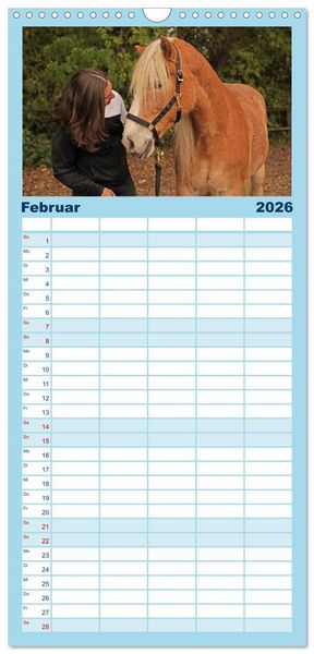 Produktbild: Familienplaner 2026 - Faszination Haflinger mit 5 Spalten (Wandkalender, 21 x 45 cm) CALVENDO