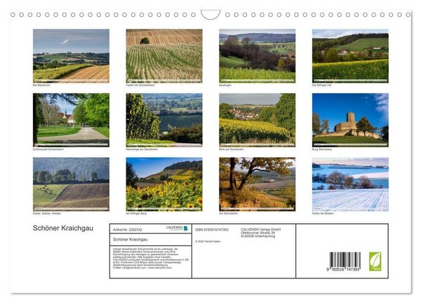 Produktbild: Sch&ouml;ner Kraichgau (Wandkalender 2026 DIN A3 quer), CALVENDO Monatskalender