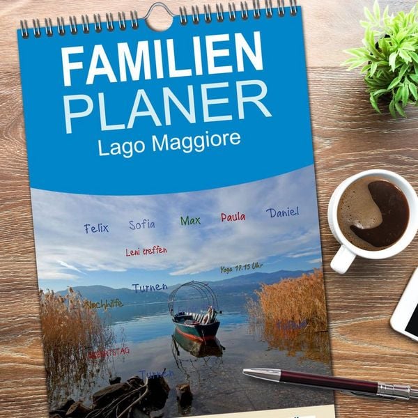 Produktbild: Familienplaner 2026 - Lago Maggiore mit 5 Spalten (Wandkalender, 21 x 45 cm) CALVENDO