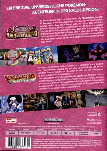 Produktbild: Pok&eacute;mon: Hoopa und der Kampf der Geschichte / Volcanion und das mechanische Wunderwerk - Doppelpack [2 DVDs]