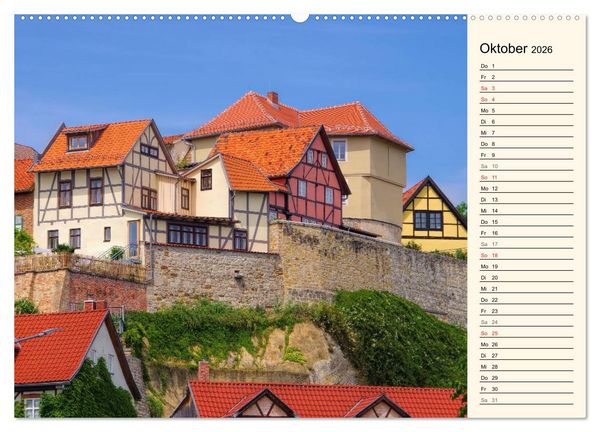Produktbild: Quedlinburg - Welterbestadt im Harz (hochwertiger Premium Wandkalender 2026 DIN A2 quer), Kunstdruck in Hochglanz