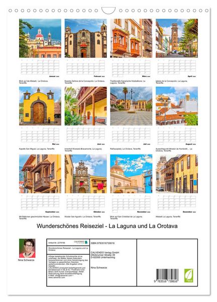 Produktbild: Wundersch&ouml;nes Reiseziel - La Laguna und La Orotava (Wandkalender 2026 DIN A3 hoch), CALVENDO Monatskalender