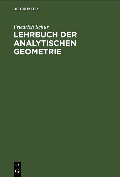 Produktbild: Lehrbuch der analytischen Geometrie