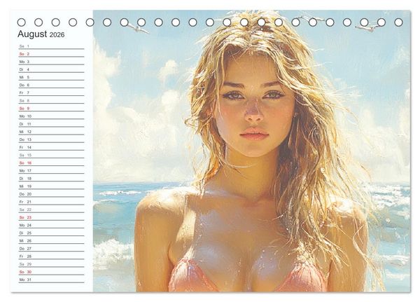 Produktbild: Frauen im Sommer. Lebensfreude, Sonne und Strand (Tischkalender 2026 DIN A5 quer), CALVENDO Monatskalender