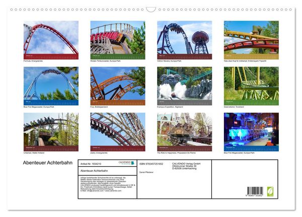 Produktbild: Abenteuer Achterbahn (Wandkalender 2026 DIN A2 quer), CALVENDO Monatskalender
