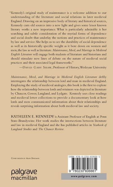 Produktbild: Maintenance, Meed, and Marriage in Medieval English Literature