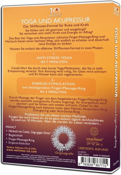Produktbild: Yoga und Akupressur inklusive Finger-Massage-Ring