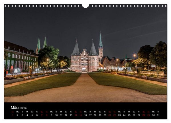 Produktbild: Eine Nacht in L&uuml;beck (Wandkalender 2026 DIN A3 quer), CALVENDO Monatskalender