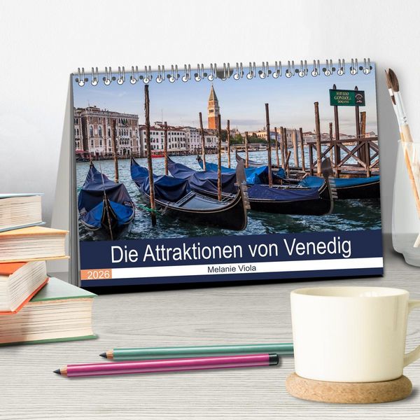 Produktbild: Die Attraktionen von Venedig (Tischkalender 2026 DIN A5 quer), CALVENDO Monatskalender