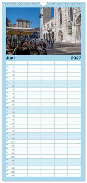Produktbild: Familienplaner 2027 - Como und der Comer See mit 5 Spalten (Wandkalender, 21 x 45 cm) CALVENDO