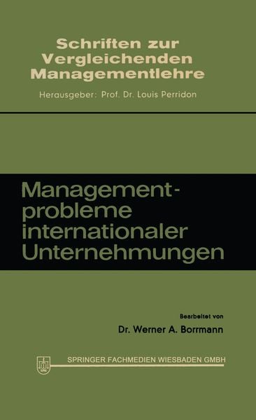 Produktbild: Managementprobleme internationaler Unternehmungen