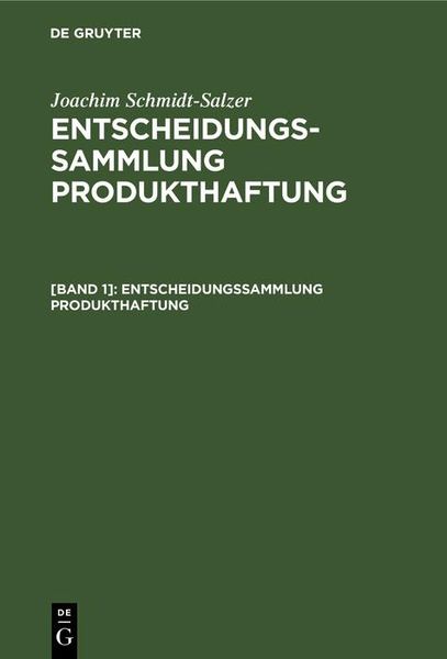 Produktbild: Entscheidungssammlung Produkthaftung