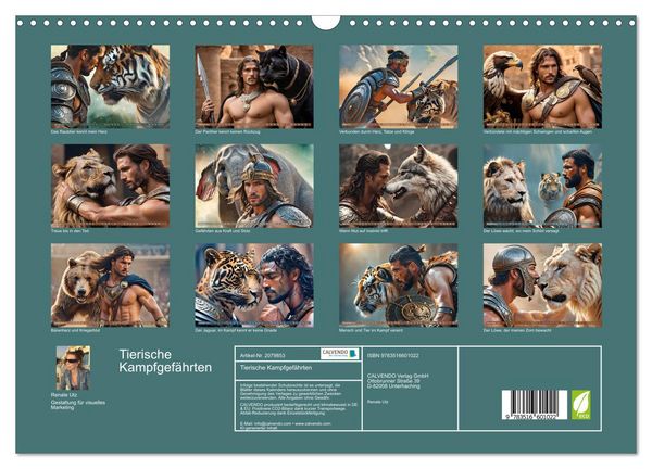 Produktbild: Tierische Kampfgef&auml;hrten (Wandkalender 2026 DIN A3 quer), CALVENDO Monatskalender