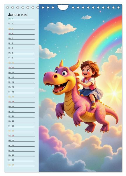 Produktbild: Traumreise ins Abenteuerland - Planer f&uuml;r Kinder (Wandkalender 2026 DIN A4 hoch), CALVENDO Monatskalender