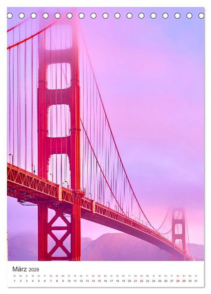 Produktbild: San Francisco - Eine Reise nach Kalifornien. (Tischkalender 2026 DIN A5 hoch), CALVENDO Monatskalender