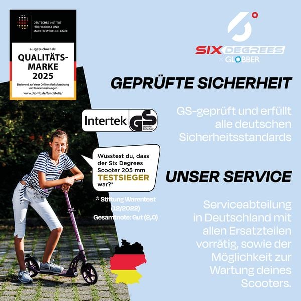 Produktbild: SIX DEGREES Alu Scooter 205 pastellblau