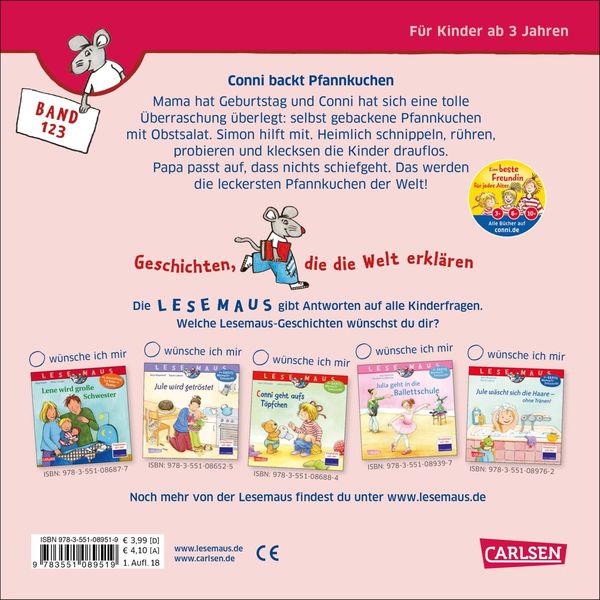 Produktbild: LESEMAUS 123: Conni backt Pfannkuchen