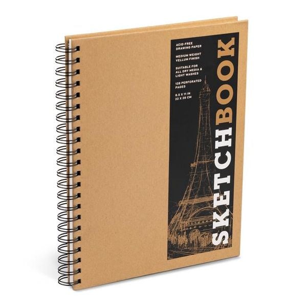 Sketchbook (Basic Medium Spiral Fliptop Landscape Black) by Union Square &  Co.