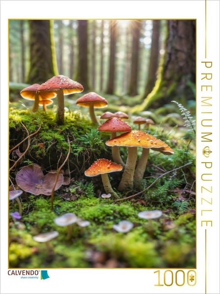Produktbild: CALVENDO Puzzle Pilzvielfalt im Waldlicht | 1000 Teile Lege-Gr&ouml;&szlig;e 64x48cm Foto-Puzzle f&uuml;r gl&uuml;ckliche Stunden