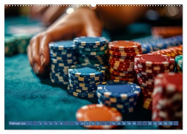 Produktbild: Poker Masters Texas Hold'em (hochwertiger Premium Wandkalender 2026 DIN A2 quer), Kunstdruck in Hochglanz