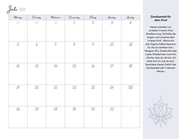 Produktbild: Meditationen f&uuml;r dein Inneres Kind Kalender 2027