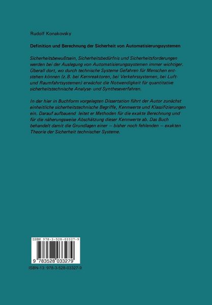 Produktbild: Definition und Berechnung der Sicherheit von Automatisierungssystemen