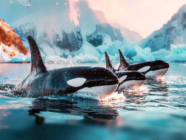 Produktbild: CALVENDO Puzzle Ist dies ein Wettschwimmen vor eisiger Kulisse? | 1000 Teile Lege-Gr&ouml;&szlig;e 64x48cm Foto-Puzzle f&uuml;r gl&uuml;ckliche Stunden