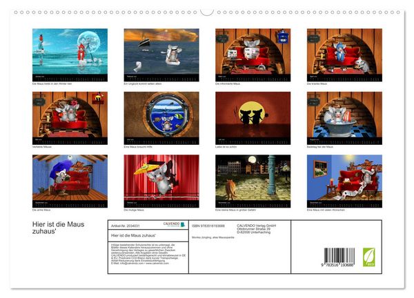 Produktbild: Hier ist die Maus zuhaus' (hochwertiger Premium Wandkalender 2026 DIN A2 quer), Kunstdruck in Hochglanz