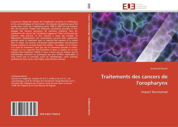 Produktbild: Traitements des cancers de l'oropharynx