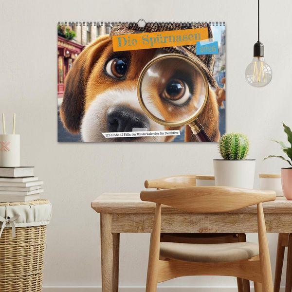 Produktbild: Die Sp&uuml;rnasen - 12 Hunde, 12 F&auml;lle, der Kinderkalender f&uuml;r Detektive (Wandkalender 2026 DIN A3 quer), CALVENDO Monatskalender