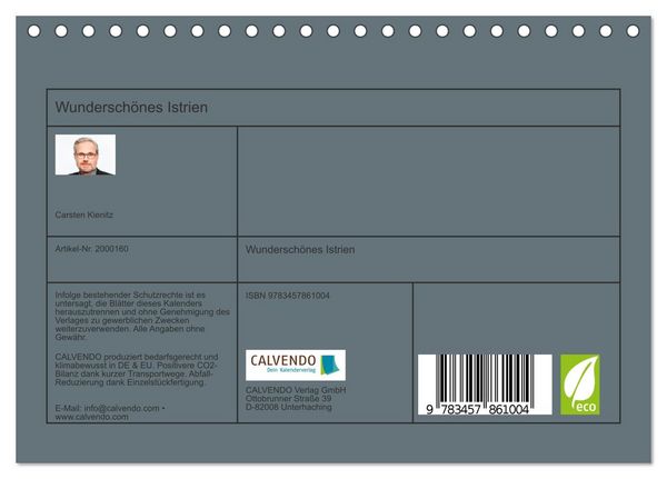 Produktbild: Wundersch&ouml;nes Istrien (Tischkalender 2026 DIN A5 quer), CALVENDO Monatskalender