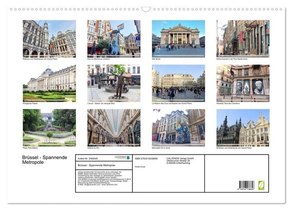 Produktbild: Br&uuml;ssel - Spannende Metropole (Wandkalender 2026 DIN A2 quer), CALVENDO Monatskalender