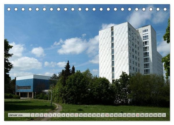 Produktbild: Architektur-Charme der DDR (Erfurt) (Tischkalender 2026 DIN A5 quer), CALVENDO Monatskalender