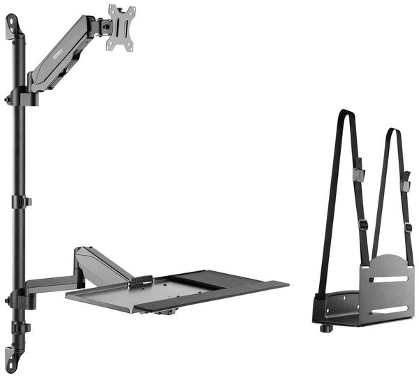 Produktbild: SpeaKa Professional Monitor-Wandhalterung SP-MM-710 1 Display(s) 33,0cm (13\") - 68,6cm (27\") Schwarz Drehbar, H&ouml;henverstellbar