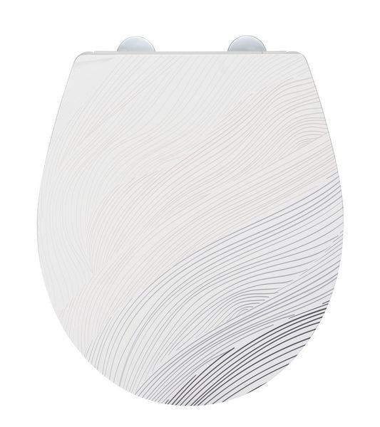 Produktbild: WC-Sitz Mod. Menin, mehrfarbig, Duroplast, Edelstahl, 38x44,5 cm, easy-close Absenkautomatik