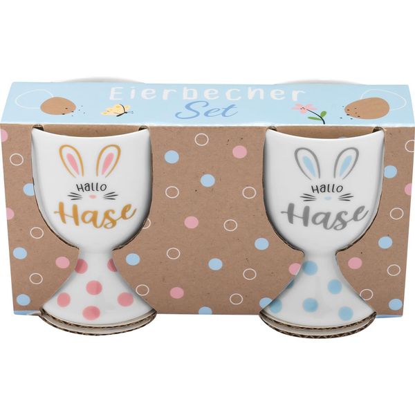 Eierbecher-Set Motiv 'Hallo Hase'