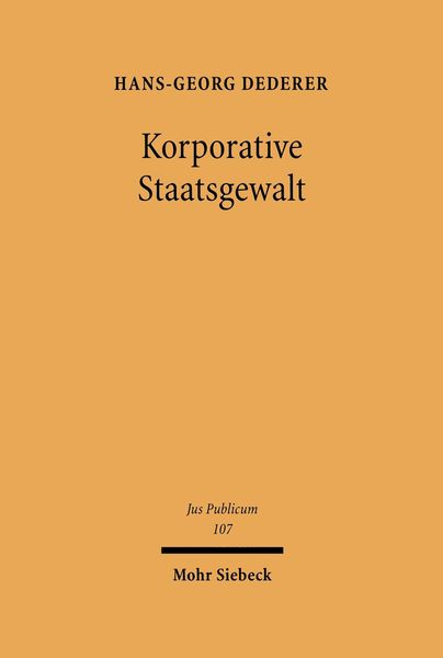 Produktbild: Korporative Staatsgewalt