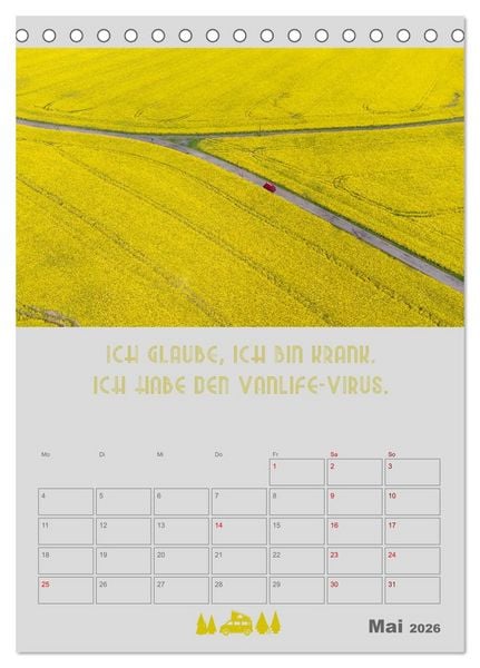 Produktbild: Roadtrips - Urlaub auf R&auml;dern (Tischkalender 2026 DIN A5 hoch), CALVENDO Monatskalender