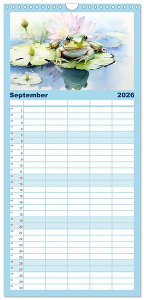 Produktbild: Familienplaner 2026 - Neulich am Wasser mit 5 Spalten (Wandkalender, 21 x 45 cm) CALVENDO